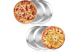 CYEER Lot de 6 plaques à pizza rondes de 30 cm - En acier inoxydable - Facile à nettoyer et passe au lave-vaisselle
