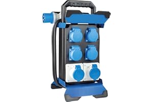 as - Schwabe Portable CEE Power Distributor Stecky 14, CEE Plug + 4 Earthing Contact Sockets + 2 CEE Sockets, Mobile Power Distribution Box, Junction Box for Outdoor Area, IP44, Made in EU, 60869