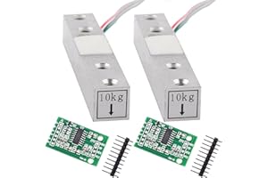 Wishiot 2PCS 1kg 5kg 10kg 20kg Digital Load Cell Weight Sensor High Precision Miniature Load Cells for Arduino DIY Electronic Portable Kitchen Scale Sensors ((10kg + HX711), 2)