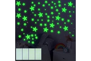 WY LIGHTING LEVEL 514 stelle fosforescenti per soffitto, adesivi a forma di stelle, decorazione 3D da parete, decorazione da parete, stelle da soffitto, adesivi che si illuminano al buio per camera da letto o regalo di