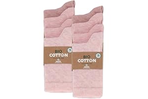 mehrstrumpf 8/12 Paar Kinder 100% Bio-Anbau Socken aus Baumwolle Jungen & Mädchen ohne Naht (Modell: Biolivia)