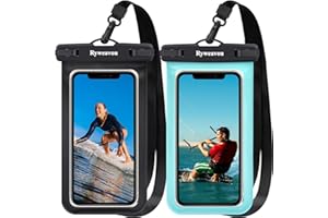 Ryweavou Waterproof Phone Pouch Universal Waterproof Phone Case Compatible for IPhone Pro Max Xs Max XR X Samsung Huawei up to 7", IPX8 Waterproof Cellphone Dry Bag-2 Pack (Black&Green)