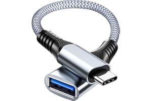 ANDTOBO Adaptateur USB C vers USB 3.0 OTG, USB C Mâle vers USB 3.0 Femelle OTG Câble Thunderbolt3 on The Go pour iPhone 16/15 Pro Max Plus, Samsung Galaxy S23/S22/S21/S20/S23 Ultra, MacBook Pro/Air