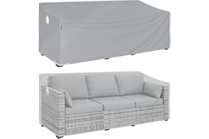‎TURTLE LIFE Turtle Life Gartensofa Abdeckung, Gartenbank Abdeckung Wasserdicht, Gartenbank Abdeckung für 3-4 Sitzer Gartensofa, Gartensofa Abdeckung kein Verblassen innerhalb von 2 Jahren, Grau 213 x 94 x 89CM