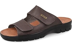 Fly Flot Alatri, Ciabatte Uomo in Evopell, con Doppio Velcro Regolabile, Sottopiede in Pelle