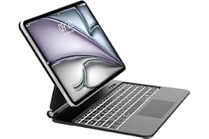 WAVATA Magic Keyboard para iPad Air 13 M3 2025/ M2 2024- Teclado para iPad Pro 12.9'' 2022/2021/ 2020/2018- Español Ñ Bluetooth Retroiluminado Trackpad Teclado, Negro