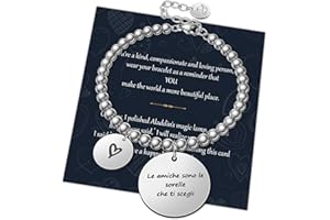 Chritice Regalo Amica Mamma Nonna, Bracciale Donna Acciaio con Frasi Bracciale Amicizia Donna Regalo Amica Bracciali Donna Bracciale Donna Amicizia Bracciale Amica Regalo Donna Regalo Mamma Nonna
