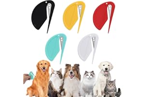 DYMHQ 5 Pièces Coupe Noeud Poil Chat, Outil de Toilettage pour Poils Longs Bouclés, Couteau Démêlant pour Animaux de Compagnie, Peigne Chat Chien Poil Long pour Chiot Chaton