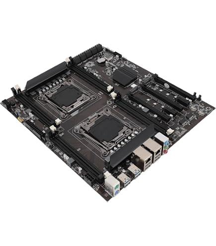 X99 Dual Socket Desktop Motherboard, DDR4 PCI-E SATA3.0 RJ45 NVME M.2 I/O PS /2 E5CPU ATX Gaming Motherboard with Iron Plate and PIN Cable