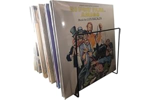 7even Schallplatten Ständer Metall Schwarz – LP & 12" Vinyl Aufbewahrung Regal für ca. 50 Platten 32x25x18cm