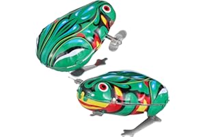 Frosch Spiel Aufziehspielzeug, 2 Stück Blechspielzeug Zum Aufziehen -Uhrwerk Spielzeug Frosch Springen, Eisen Kunst Retro Springende Frösche Spaß Spielzeug für Geschenktütenfüller