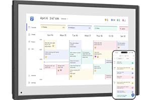 Dragon Touch Calendrier numérique mural de 10,1 pouces - Calendrier mural électronique avec 32 Go de mémoire - Agenda numérique - Écran tactile - Calendrier de table intelligent - Noir
