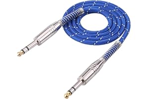 Richer-R 6.35mm Audio Kabel, 6.35mm Instrumentenkabel Stereo Klinke auf 6.35mm Klinke Audio Kabel,6.35 mm Stecker auf Klinkenstecker Audiokabel für Gitarre/Elektronisches Klavier(1M)