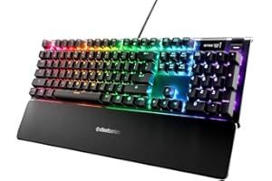 SteelSeries Apex 5 - Clavier mécanique Hybride de Gaming - Éclairage RVB par Touche - Affichage Intelligent OLED - Disposition QWERTY Turque (PS4//)