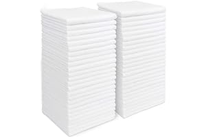 AIDEA Bayetas de Limpieza de Microfibra 50 Unidades, Toallas de Limpieza Reutilizables, Paños de Limpieza Lavable sin Rayas sin Pelusa para Casa, Cocina, Coche 29x29cm Blanco