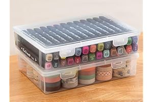 Nuyoah Aufbewahrungsbox mit Deckel C5 Kunststoffbox Klein 2Stk Plastikbox mit Deckel Stiftebox Tragbare Archivbox mit Snap-Dicht Stapelbare für Papier Schreibwaren Kosmetika Werkzeugteile