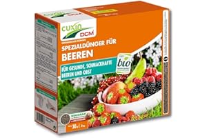 CUXIN DCM Spezialdünger für Beeren & Obstbäume - Beerendünger - Mit MINIGRAN® TECHNOLOGY - Beeren Langzeitdünger - Obstbaum- Heidelbeeren - Erdbeer - Bio - organischer NPK-Dünger - 3 KG für 30 qm