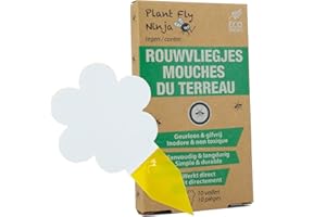 Super Ninja Anti Moucherons Interieur – 10 Pièges – Attrape Mouche De Plantes - écologique – Tres Efficace - Utilisation Facile - Jusqu'à 3 Mois par Piege (10 Pièges)