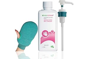 HOLOU Hibiscrub Complete Kit - Hibiscrub 500ml Antibacterial Body Wash, Pump for Hibi scrub & Microfibre Bath Glove for gentle cleansing - (Also known as Hibiclens or Hibiwash)