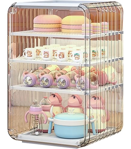 100Fens Baby Bottle Drying Rack Baby Bottle Organizer With Covver Bottle Storage With Removable Drip Tray Nursing Baby Bottle Storage Countertop