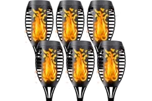 Angozo 6 Pack Solar Lights Outdoor Garden,Solar Garden Lights Outdoor Waterproof Level Ip65,Solar Flame Lights Outdoor Garden for Garden Decoration, Patio, Pathways, Lawn