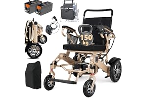 ‎WEYRAL WEYRAL Rollstuhl Elektrisch Faltbar, 48km Lange Elektrorollstuhl,Elektrorollstuhl bis 150 kg, Elektro Rollstuhl für Senioren, Inklusive Hecksteuerung, Staubbeutel und Tragetasche