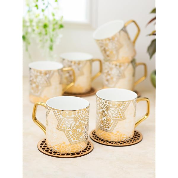Buy Clay Craft Fine Ceramic Alton Ebony Gold Printed Tea/Coffee