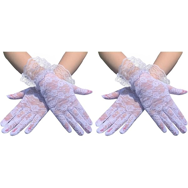 Acquista Guanti da donna in pizzo sexy, corti, carini, senza dita, per protezione solare, da matrimonio in Italia a partire da 2.89