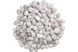 Hisredsun 10.5 lb White Decorative Stones,Natural Polished Pebbles for Plant Pots,River Rocks for Landscaping, Vase Fillers,Succulents,Aquarium and Garden Decoration