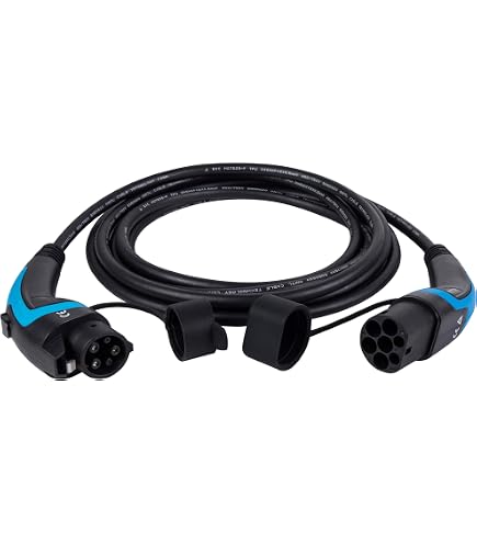 Adattatore Ricarica Auto Elettrica Da Tipo 2 (IEC 62196) A Tipo 1 (SAE J1772), 16/32A, IP54, Con Clip Antifurto