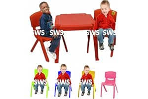 A406 Childrens Kids Plastic Garden Outdoor Or Indoor Table and 2 Chairs Set For Boys Or Girls Pink Blue Yellow Green Red