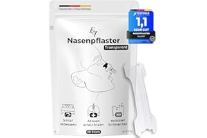 ‎EL Ellicit Nasenpflaster Transparent, 30er Pack Premium Nasenstrips, gegen Schnarchen, Extra Halt für bessere Schlafqualität, besser Atmen bei verstopfter Nase, Nasal Strips [für jede Nase]