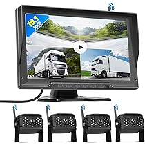 Hodozzy 9 Zoll Wireless Rückfahrkamera Set - 2 Kameras Mit Totwinkel-Warnung