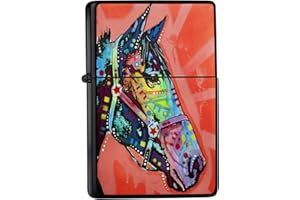 LEOTIE SINCE 2004 Briquet Tempete A Essence Rarement Imprimé Cheval coloré