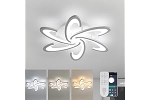 Dorlink LED Ceiling Light Dimmable, Modern Ceiling Lights Living Room with Remote Control/APP, 54W 4860LM 3000K-6500K LED Ceiling Lights for Bedroom, White Ceiling Lamp for Kitchen Dining Room