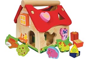 Eichhorn - Maison à Formes - Jouet d'Eveil en Bois - 12 Formes - Poignée de Transport - Dès 12 Mois - 100002098