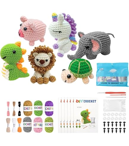 Kit Crochet Débutant Chien Teckel - 2 Kits Complets (Marron/Noir) + Tutoriels Vidéo + Boîte Cadeau