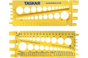 Taskar Messmessgerät für Mutter, Bolzen und Schrauben, Größe und Gewindeteilung (Imperial/Metrisch)