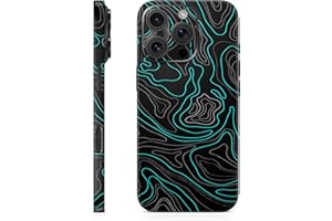 TF Skins Skins kompatibel mit iPhone 16 Pro, Skin Schutzfolie 360° Full Coverage Schutz, super dünn und resistent. Folien Case/Hülle (Topo Cyan Matt)