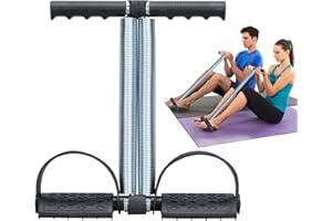 COVVY elastyczna lina do podciągania z podwójnym sprężynowym naciągiem pedał do stóp ćwiczenie brzucha nóg sprzęt kulturystyczny ekspander do fitnessu jogi treningu, czarna