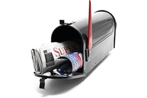 Wiltec Cassetta postale americana in acciaio zincato nero con materiale di montaggio