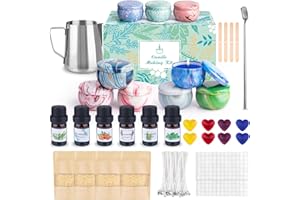 Sophtaigt Candle Making Kit - Wax Melt Kit for Adults & Beginners, 480G Beeswax, 8 Colours, 9 Tins, Wax Melting Pot, 100 Wicks