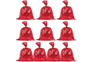 Lpitoy 10 Stück Biohazard-Beutel, Medizinische Abfallbeutel, Medizinischer Abfallentsorgungsbeutel, Krankenhausklinik, Medizinischer Bedarfssammelsack