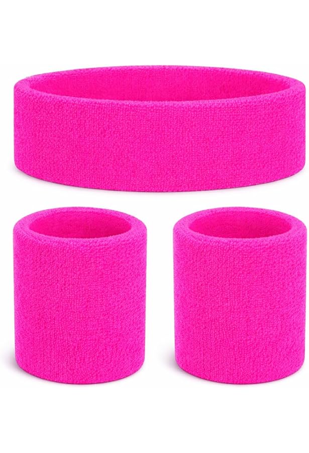 Jaren 80 Outfit Dames, Jaren 90 Jaren 80 Outfit Accessoires, Neon Netshirt Haarband Halsketting Handschoenen Beenwarmers, Neon Accessoires geschikt Halloween Carnaval Cosplay Party, XL (Roos