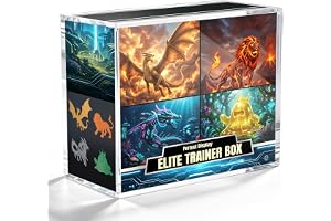 Tolesum ETB akrylfodral för Pokemon, 5 mm UV-akryl med magnetlock | TTB akrylfodral för Pokemon Top Trainer Box, innermått 19 x 17 x 9 cm, dammtätt, hyllvitrinskåp för samlare