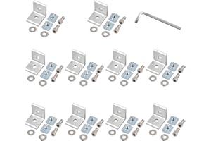 ESYNIC 10 x kątownik narożny, mocowanie kątowe, materiał mocujący do rowków 3030 3060, 8 rastrów, profil aluminiowy w kształcie litery L, europejski standard aluminiowy akcesoria w kolorze srebrnym z kluczem
