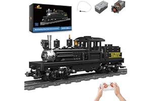 JMBricklayer RC Steam Locomotive Train Building Set with Lights 51113, Remote Control Classic Train Model Toy with Tracks, Shay-Type Train Set Display Gift for Trains Lovers Aged 14+ (880PCS)