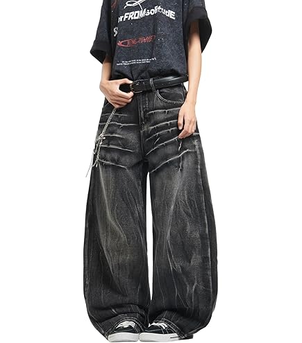 Jeans Oversize Con Stampa Leopardo Dusarls - Pantaloni Donna E Uomo, Gamba Larga, Stile Hip Hop - Foto 10