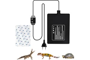 SWAWIS 23W Tapetes Térmicos para Reptil, 0-50℃ Almohadilla Térmica para Reptiles Temperatura Ajustable, Manta Calefactora para Tortuga Serpiente Lagarto Gecko Araña Insecto Cría(20x30cm)