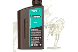 SUNLU Resina Plant Based per Stampante 3D Resin 1kg,Resina fotopolimerica 405nm UV per stampa 3D, Resina a basso odore per stampanti 3D 4K/6K/8K LCD/DLP/SLA,rispettosa della terra,Trasparente 1000g